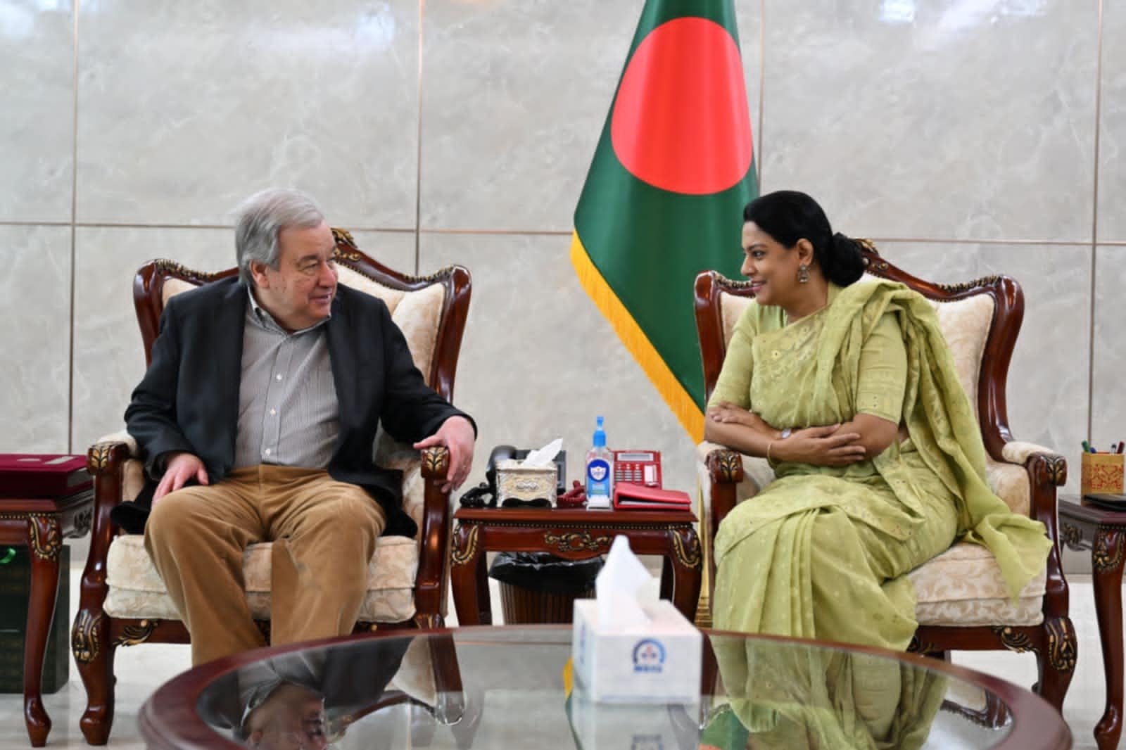 জাতিসংঘ মহাসচিব ঢাকা ত্যাগ করেছেন